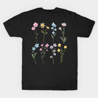 Watercolor Wildflowers, Boho Floral, Nature Lover T-Shirt